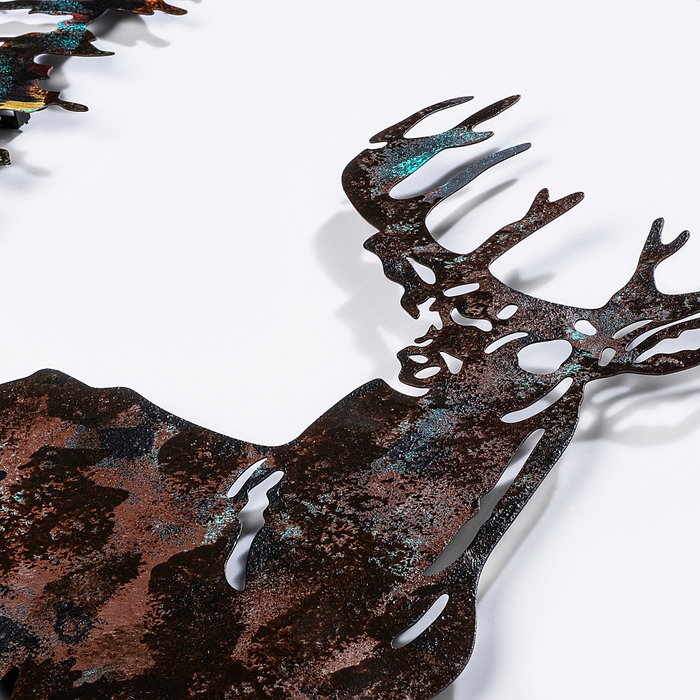 Wallity Deer Escultura de Pared de Metal Multicolor Wallity Deer Escultura de Pared de Metal Multicolor